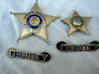 2 Obsolete Wood County,  West Virginia Deputy Sheriff Badges And Pins