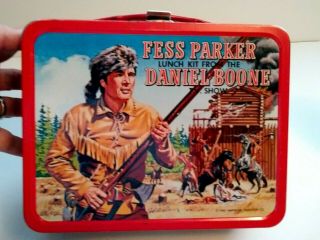 Vintage Fess Parker Daniel Boone TV Show Lunchbox w/ thermos 1965 2