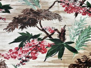 Tahiti Islands Barkcloth Vintage Fabric Drapes Curtains South Pacific 40 