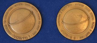 1976 Twin Viking 1 & 2 MARS LANDING Medallic Art Co.  BRONZE MEDAL SET 2