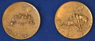 1976 Twin Viking 1 & 2 MARS LANDING Medallic Art Co.  BRONZE MEDAL SET 3