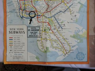 Rare 1947? York City NYC Subway 9.  5x17 MAP 2