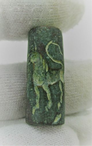 Unresearched Ancient Near Eastern Bronze Seal Pendant With Animal Impressions