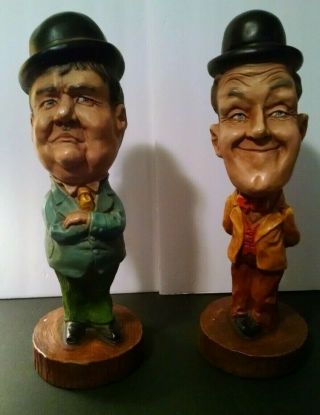Laurel And Hardy Chalk Figurines 16 " Tall - Vintage