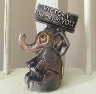 Vintage Orig McCoy Elephant Political Figurine Victory Depends on You Republican 2