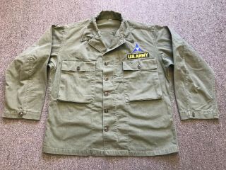 Vtg 40s Ww2 Us Army Military Iii Corps Hbt Utility Fatigue Shirt Jacket Od 40