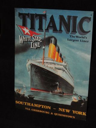 Titanic White Star Line metal tin sign or wall art retro poster - 2