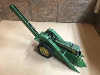 As Found Vintage John Deere 620 Tractor With 2 Row Picker Farm Toy Ertl Jd 1/16