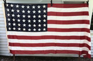 Vintage 48 Star Flag United States Valley Forge Flag Co.  5 Ft X 9 1/2 Ft Appliqu