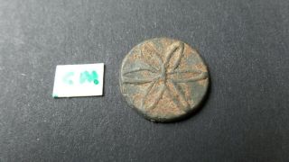 Lovely Rare Post Medieval Lead Token With Petals Found In England.