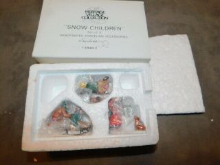 Dept 56 Heritage Village Accessories Snow Children 5938 - 2 Set Of 3 Snowman