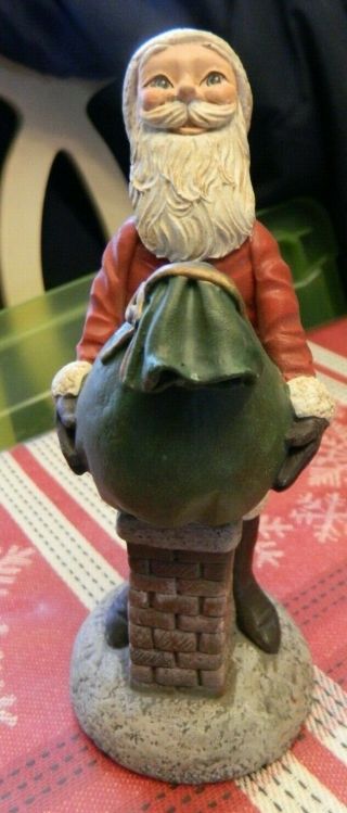 Vintage 1992 Jim Shore Chimney Santas Figurine Santa W/bag 2653/7000 Htf 6.  25 "