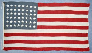 Vintage 48 Star Usa American Flag Sewn On Stars And Strips 4x7 Feet