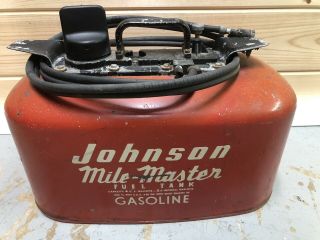 Vintage Johnson Mile Master Outboard 4 Gallon Pressure Double Line Boat Gas Tank