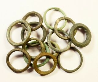 Ancient Celtic Proto Money Bronze Rings " Coins " Circa 400 Bc Rare Artifacts