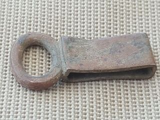 Post Medieval Copper Alloy Sword Belt Attach.  L106h