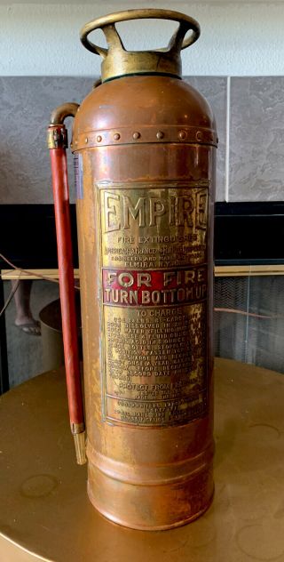 Antique Vintage Brass / Copper Fire Extinguisher Emperor.