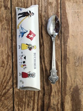 Rolex Lucerne Bucherer Of Switzerland Collectible Souvenir Silver Spoon