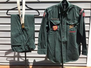 Vintage Bsa Boy Scout Explorers Uniform Sanforized Shirt Patches Pants & Belt