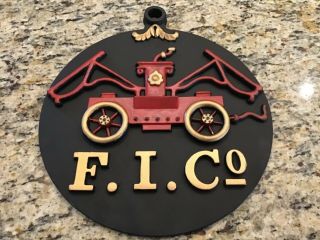 Vintage F.  I.  Co.  Fire Insurance Co.  Of Baltimore Cast Iron Plaque Marker Sign