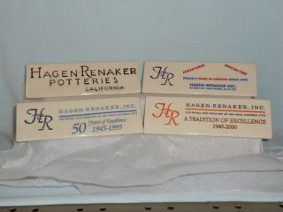 HTF 4 Vintage Hagen Renaker Pottery Dealer Signs 1995 2000 & 2 Older 2