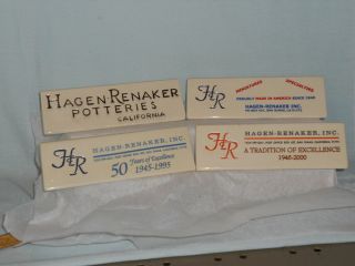 HTF 4 Vintage Hagen Renaker Pottery Dealer Signs 1995 2000 & 2 Older 3