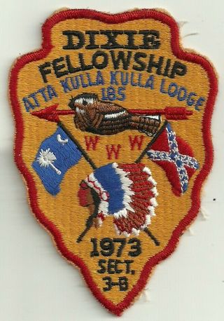 Oa 1973 Dixie Fellowship Patch Sestion 3 - B Hosted By Atta Kulla Kulla Lodge 185