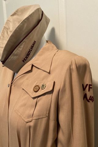 RARE Vintage Womens Auxiliary VFW Dress Uniform Hat & Pin Post 3487 Pennsylvania 2