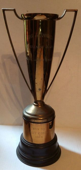 1954 Bank Of America Achievement Award 17 X 9” Trophy Loving Cup Bakelite Base