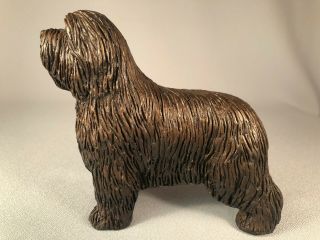 Tony Acevedo Cold Cast Bronze Bearded Collie Dog In Show Pose,  Gorgeous