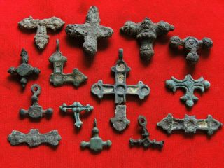 Ancient Parts From Crosses Kievan Rus 10 - 12 Century