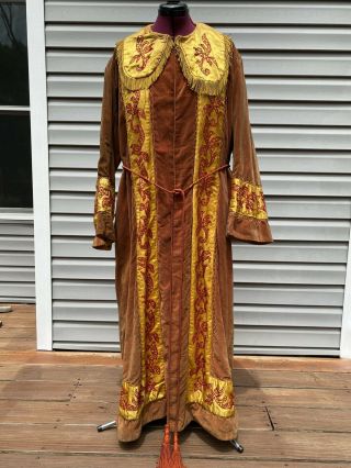 Antique Odd Fellows Orange Velvet & Satin Robe Noble Grand Costume Regalia