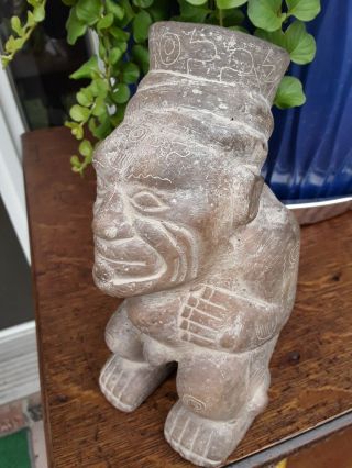 Pre - Columbian Ecuador Mayan Aztec Clay Pottery Vessel Statue Figure Art