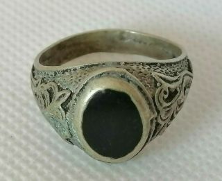 Rare Extremely Ancient Roman Ring Metal Color Silver Artifact