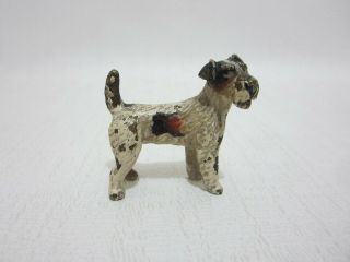 Antique Vienna Bronze Dog Wire Fox Terrier Signed Austria Miniature