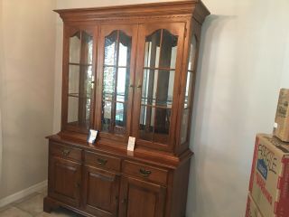 Ethan Allen Vintage China Cabinet And Hutch