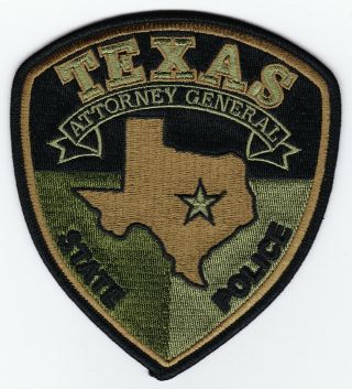 Texas Highway Patrol Dps State Police Attorney General Subdued Rare Authentic