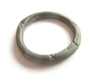 La Tene Culture Ancient Celtic Billon Ring - Proto Money With Runes Engraved