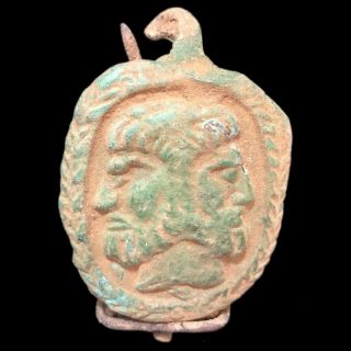 Rare Ancient Roman Bronze Double Busted Fibula Brooch 200 - 400 Ad (8)