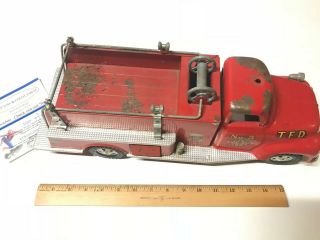 Vintage 1950’s Tonka No.  5 Metal Toy Pumper Fire Truck Pressed Steel