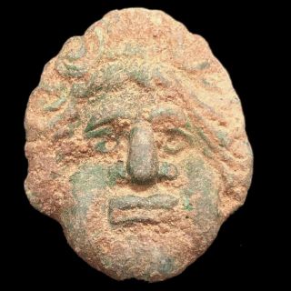 Rare Roman Period Bronze AppliquÉ With Roman Warrior Bust - 200 - 400 Ad (1)