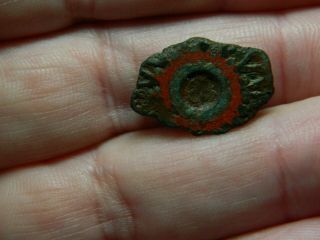 Small Roman Romano British Bronze Childs Plate Brooch Red Eye Detecting Detector