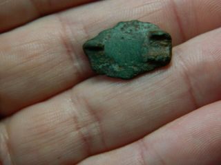 Small Roman Romano british bronze childs plate brooch red eye detecting detector 2