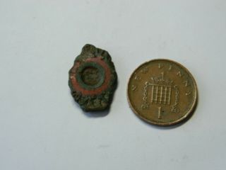 Small Roman Romano british bronze childs plate brooch red eye detecting detector 3