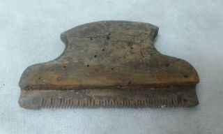 Antique Primitive Old Hand Made Wooden Comb For Horses 19thc