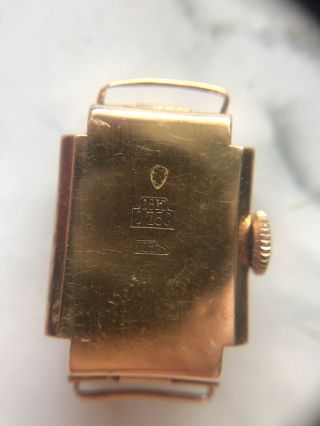 Vintage Gold Watch 18k 0.  750 Oriux Ancre 17 Rubis Antimagnetic Swiss Made