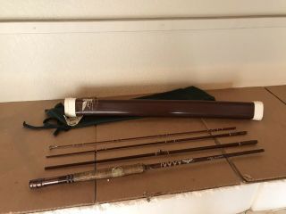 Vintage Fenwick Ff756 Fly Fishing Rod With Case And Sock - 4 Piece 7 1/2 
