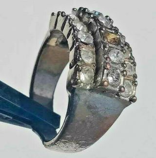 Extremely Ancient Roman Ring Metal Color Silver Artifact With Stones