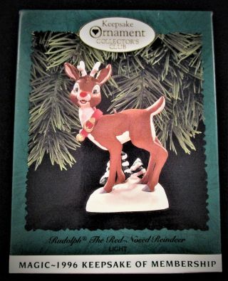1996 Hallmark Keepsake Ornament Rudolph The Red Nosed Reindeer - Mib - K52