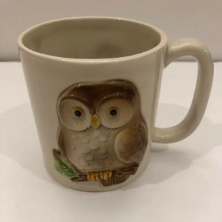 Otagiri Vintage Handmade Hand Painted Owl Coffee/ Tea Mug Cup 1981 Guc